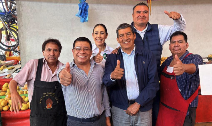PRI Tlaxcala fortalece el diálogo con comerciantes y trabajadores locales